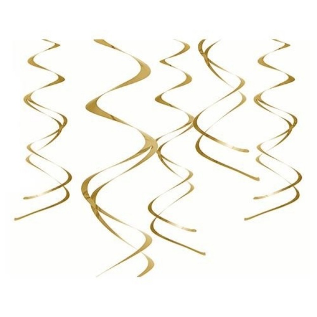 Picture of Hanging spirals gold – 60 cm, 5 pcs.