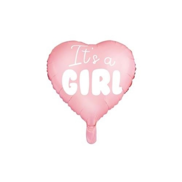 Obrázek z Foliový balonek srdce It's a girl růžový 45 cm 