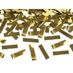 Obrázek z Vystřelovací konfety zlaté 80 cm 