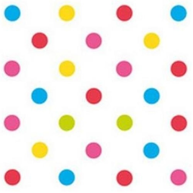 Obrázek z Papírové party ubrousky barevné puntíky 20 ks 