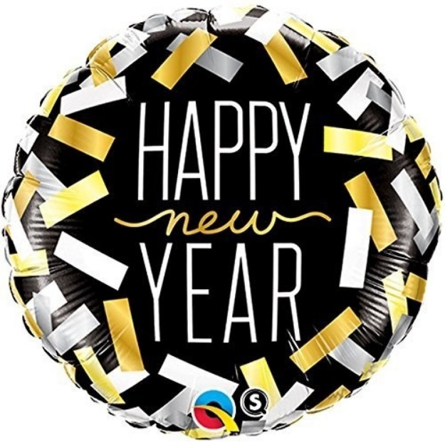 Obrázok z Fóliový balónik konfety Happy New Year 46 cm