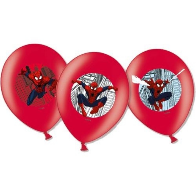 Obrázok z Latexové balóniky Spiderman farebná potlač 27 cm - 6 ks 