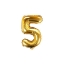 Zlatý fóliový balonek číslice 5 – 35 cm
