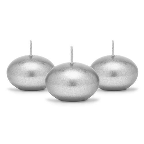 Levně Svíčka plovoucí metalická stříbrná 4 cm