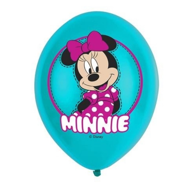Obrázok z Latexové balóniky Minnie Mouse farebná potlač 27 cm - 6 ks 