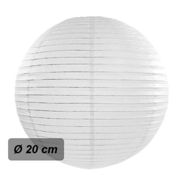 Kulatý papírový lampion bílý – 20 cm