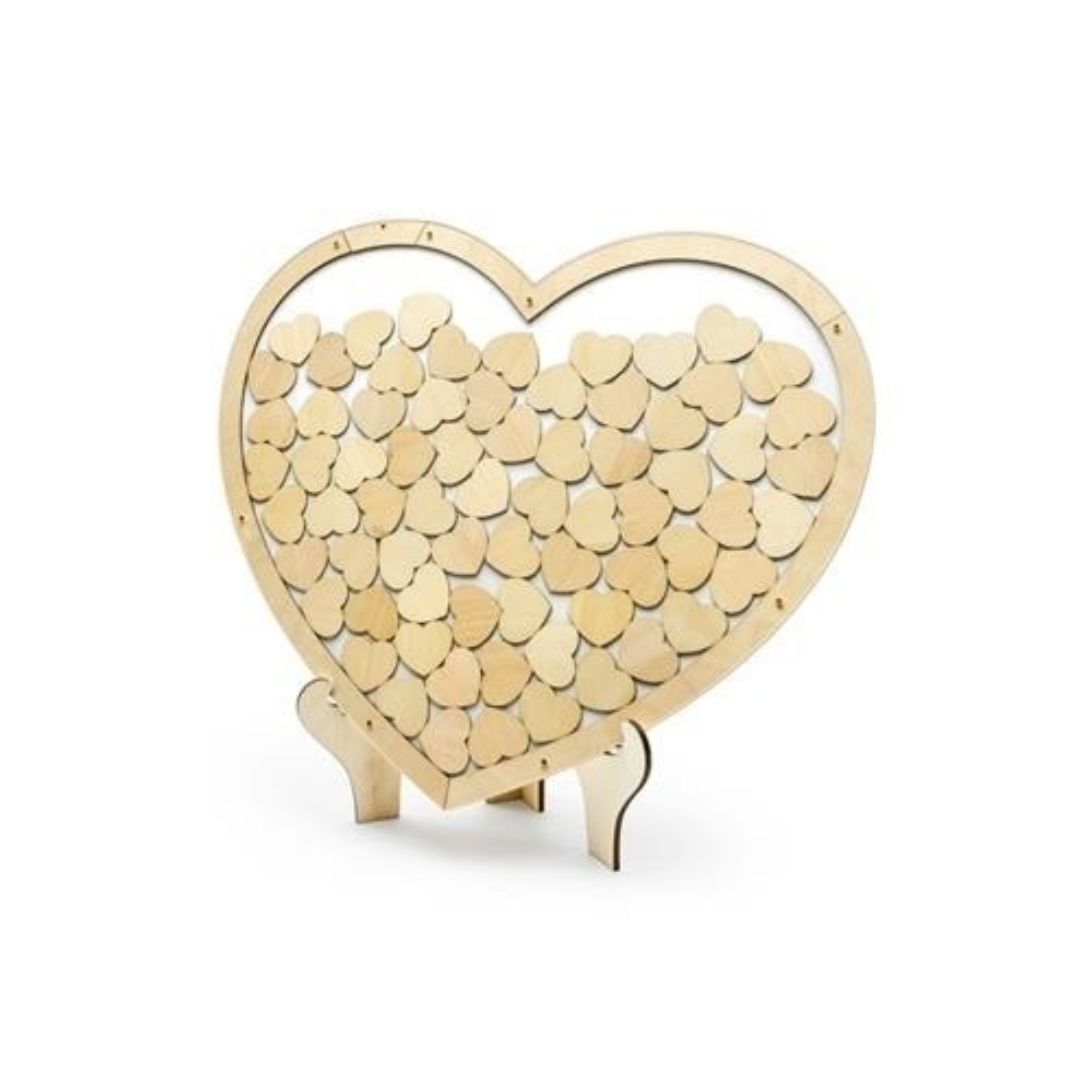 Svatební kniha hostů dřevěná - srdce