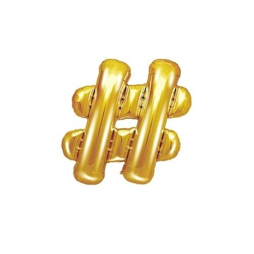 Levně Foliový symbol Hashtag zlatý 35 cm
