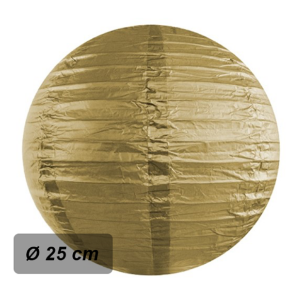 Obrázok z Lampión guľatý 25 cm zlatý 