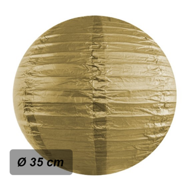 Obrázok z Lampión guľatý 35 cm zlatý 