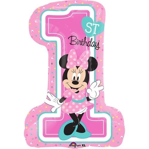 Levně Foliový balonek 1st birthday Minnie 48 x 71 cm