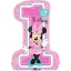 Růžový fóliový balonek Minnie Mouse 1st Birthday 48 × 71 cm