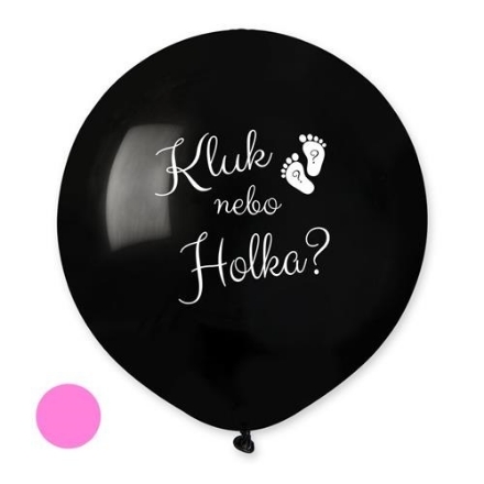 Obrázek Balonek Kluk nebo holka? CZ,  48 cm - růžové konfety