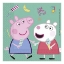 Papírové party ubrousky s motivem Prasátko Peppa a její kamarádky, 33 × 33 cm, 20 ks