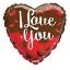 Fóliový balonek srdce čokoládové s nápisem I Love You – 45 cm