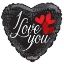 Obrázok z Fóliový balónik srdce - čierne - I love you 46 cm 