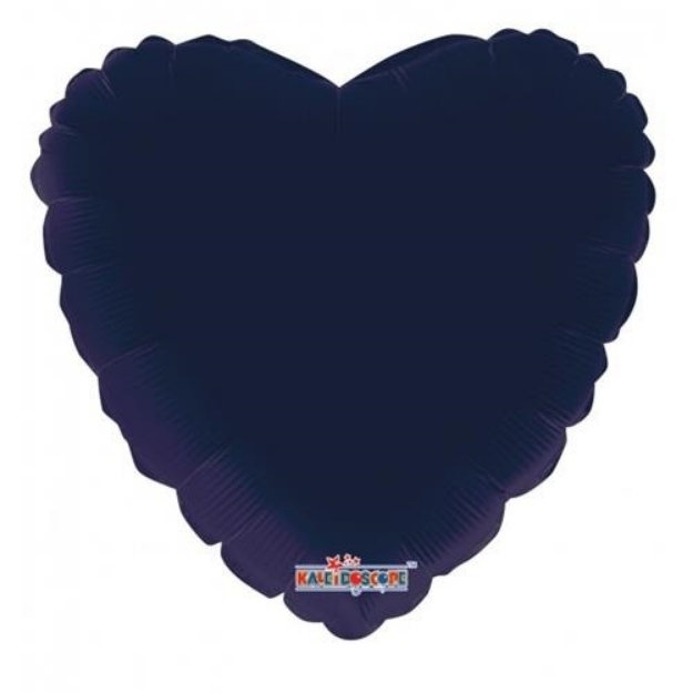 Obrázek z Foliový balonek srdce navy blue 46 cm - Nebalený 