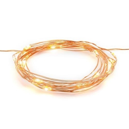 Obrázek Dekorační měděný řetěz s LED světýlky 190 cm