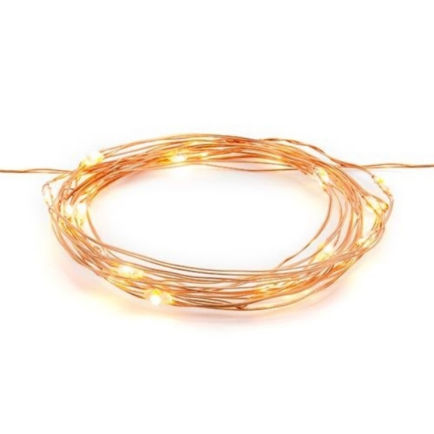 Obrázek z Dekorační měděný řetěz s LED světýlky 190 cm 