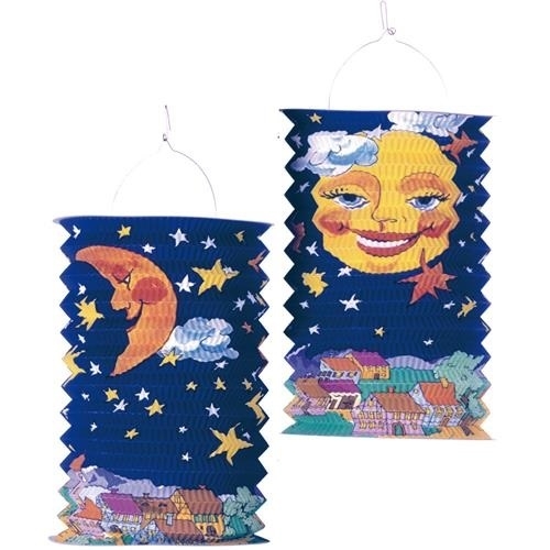 Závěsný lampion válec - měsíc 28 cm