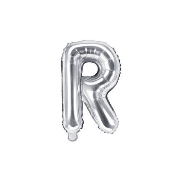 Obrázok z Fóliové písmeno R strieborné 35 cm 