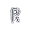 Stříbrný fóliový balonek ve tvaru písmene R o velikosti 35 cm