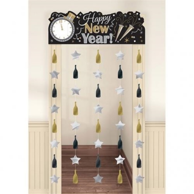 Obrázok z Záves do dverí silvestrovský Happy New Year 99 x 195 cm