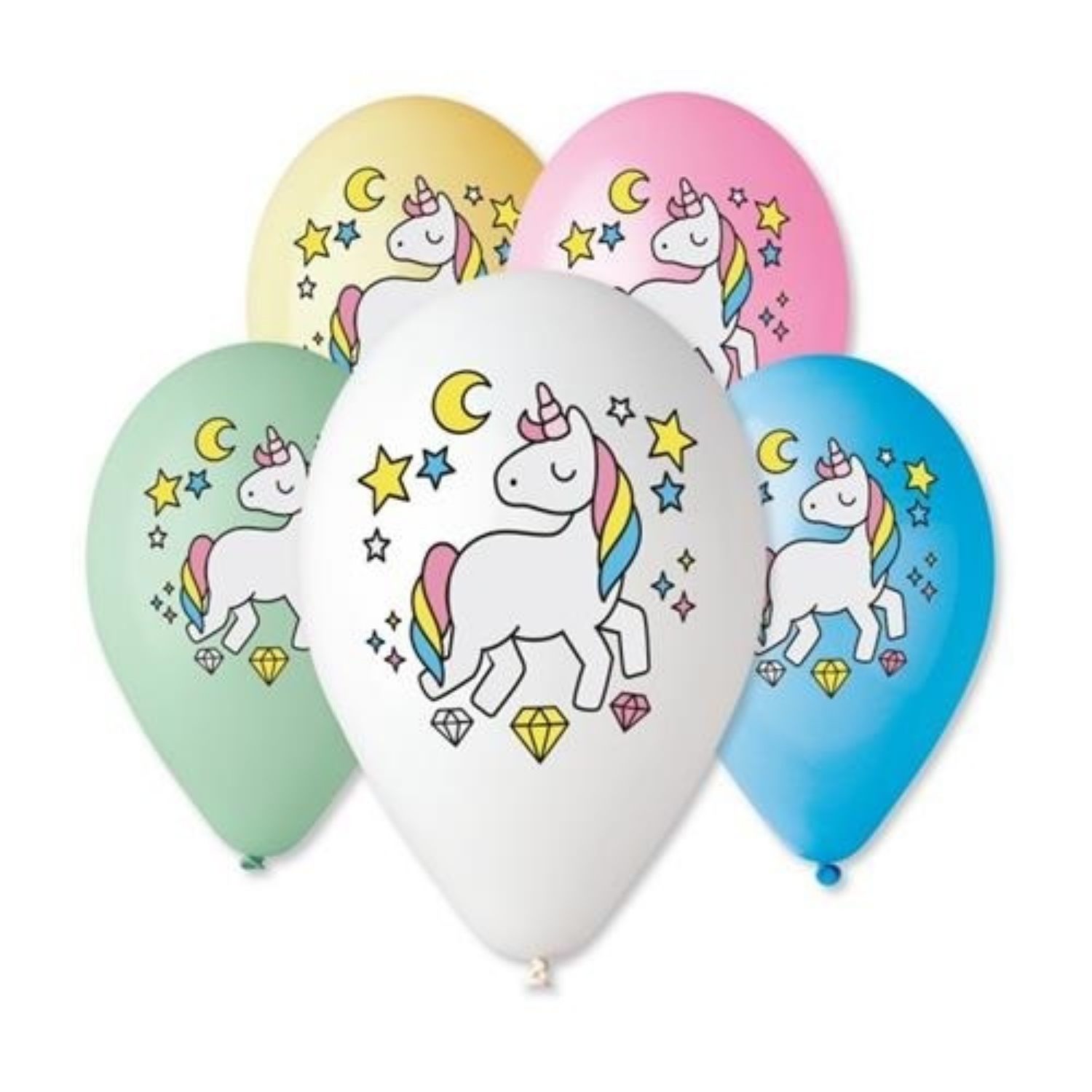 Levně Latexový balonek Jednorožec - barevný potisk 30 cm