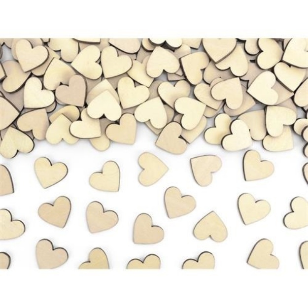 Obrázek z Dřevěné konfety srdce 50 ks - 2x2 cm 
