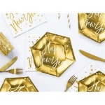 Obrázek z Papírové talířky Happy New Year zlaté metalické 20cm 