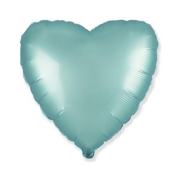 Obrázek z Foliový balonek saténové srdce pastel modré 46 cm - Nebalený 