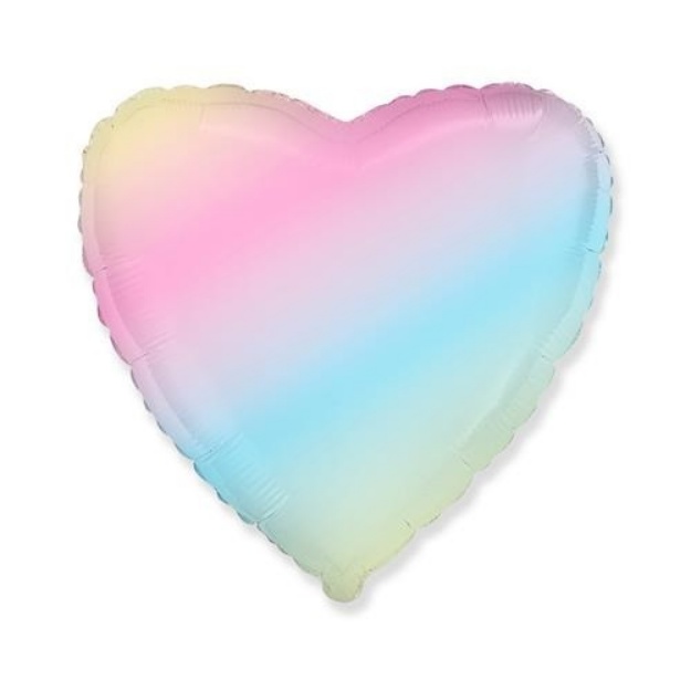 Obrázek z Foliový balonek srdce duhové 46 cm - Nebalený 