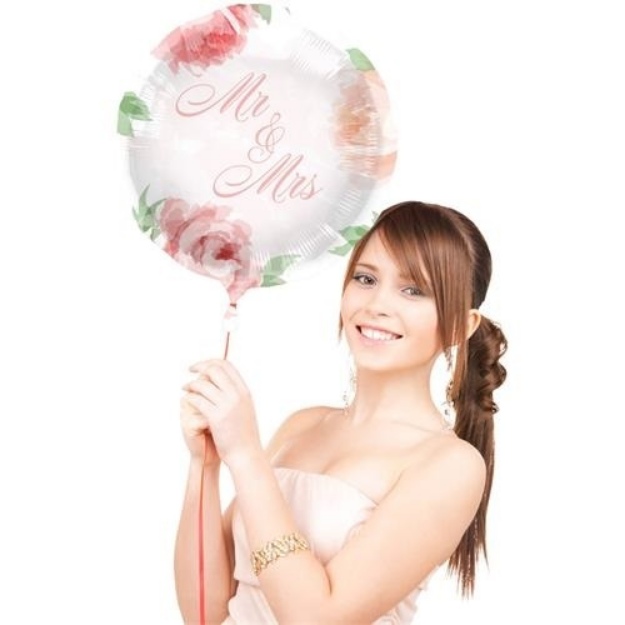 Obrázek z Foliový balonek růže Mr a Mrs 45 cm 