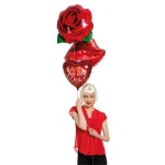 Obrázek z Foliový balonek červený květ růže 62 cm 
