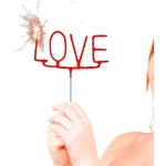 Obrázek z Ozdoba na dort - prskavka nápis LOVE 