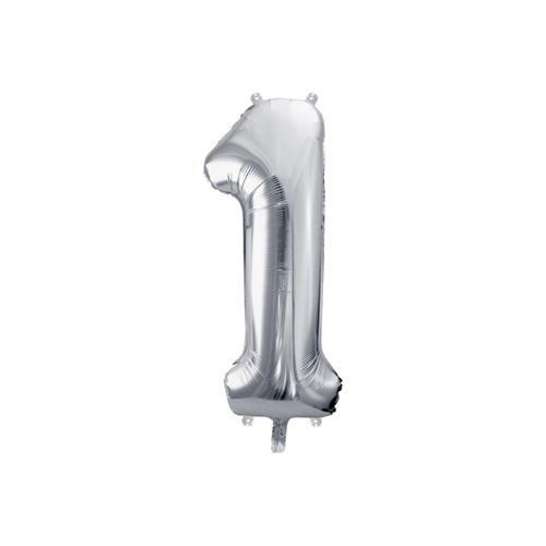 Levně Foliová číslice - stříbrná 1 - 86 cm