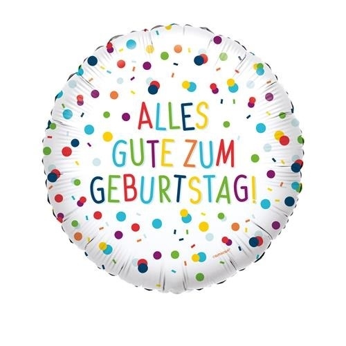 Levně Foliový balonek Rainbow Confetti - německý nápis 43 cm