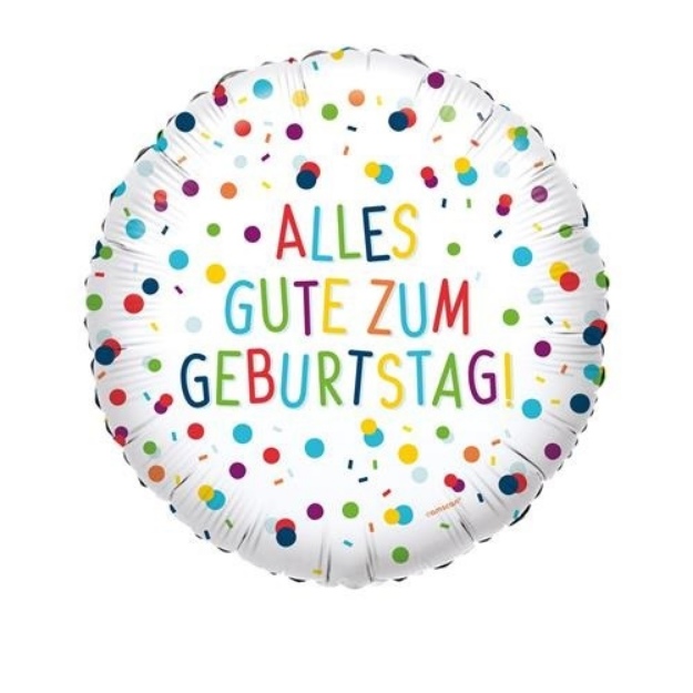 Obrázek z Foliový balonek Rainbow Confetti - německý nápis 43 cm 