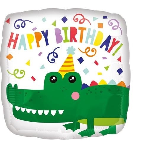 Fóliový balónik Krokodíl Happy Birthday 43 cm