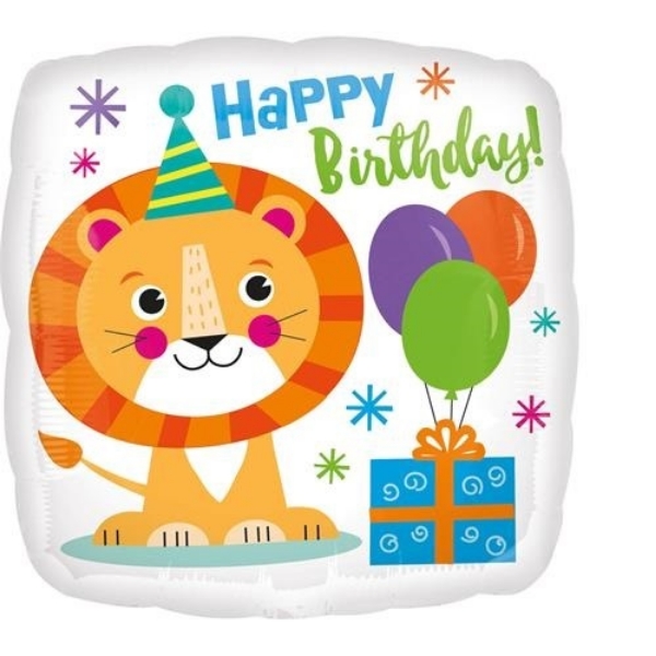 Foliový balonek Lev Happy Birthday 43 cm