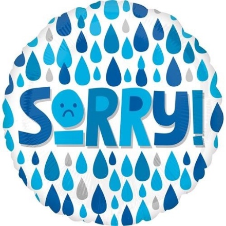 Obrázek Foliový balonek kapky - Sorry 43 cm
