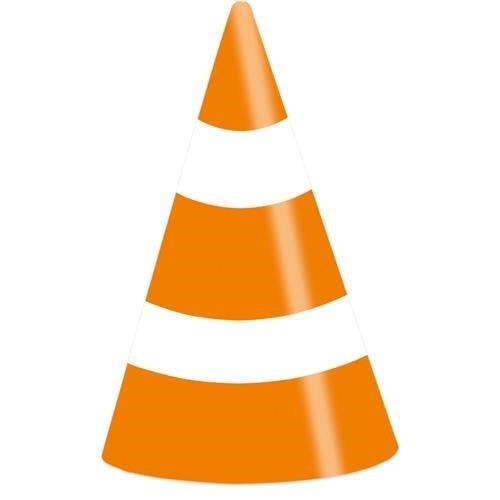 Levně Party čepičky Dopravní kužel 8 ks