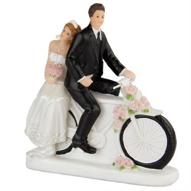 Obrázok z Svadobné figúrky na tortu - na bicykli