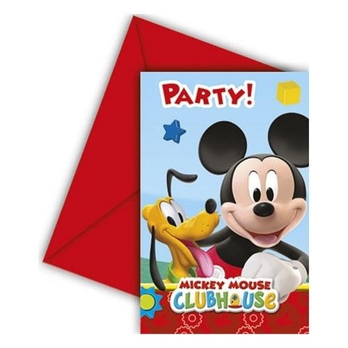 Levně Party pozvánky Mickey Playful 6 ks