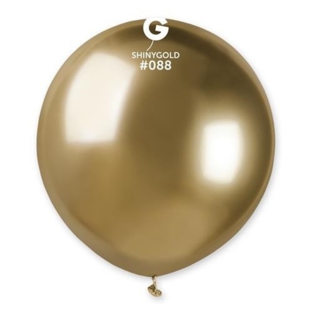 Obrázek Latexový balonek Gemar Chrom zlatý 48 cm