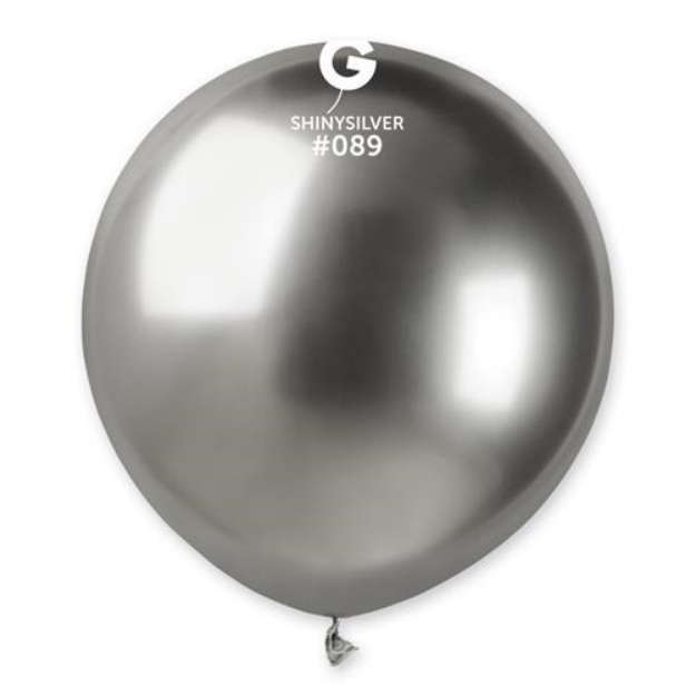 Obrázok z Latexový balónik chrómový strieborný 48 cm 