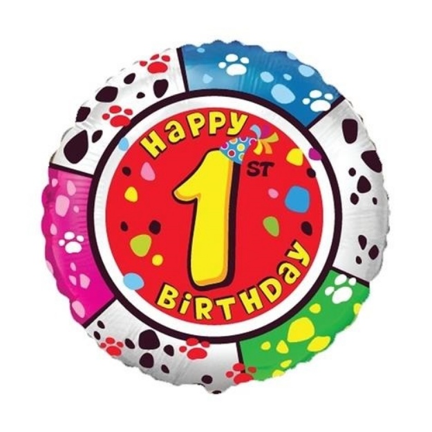 Obrázek z Foliový balonek Happy Birthday číslo 1 - 45 cm 