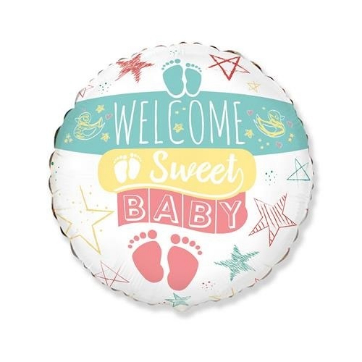 Foliový balonek Welcome Sweet Baby - 45 cm - Nebalený
