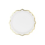 Obrázek z EKO Party talířky bílé se zlatým okrajem 18,5 cm 