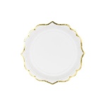 Obrázek z Party talířky bílé se zlatým okrajem 18,5 cm 